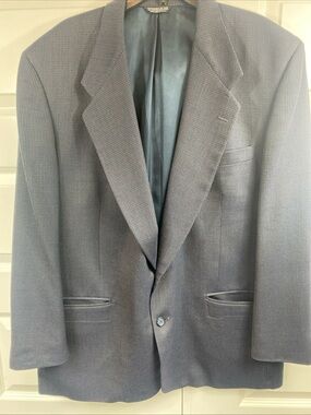 Vintage Givenchy Monsieur Blazer Suit Jacket Made USA 48L Textures Micro Dots